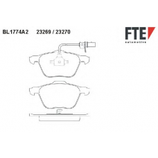 BL1774A2 FTE Комплект тормозных колодок, дисковый тормоз