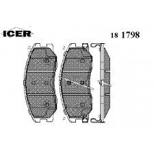 181798 ICER Комплект тормозных колодок, дисковый тормоз