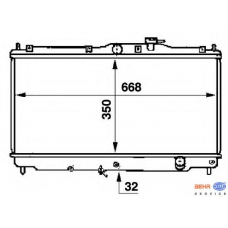 8MK 376 707-351 HELLA Радиатор, охлаждение двигателя