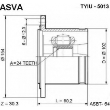 TYIU-5013 ASVA Шарнирный комплект, приводной вал