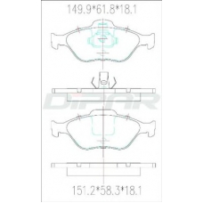 DFB2419 DITAS Комплект тормозных колодок, дисковый тормоз