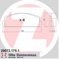 20073.175.1 ZIMMERMANN Комплект тормозных колодок, дисковый тормоз