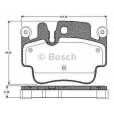 0 986 TB2 855 BOSCH Комплект тормозных колодок, дисковый тормоз