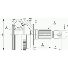 CVJ5512.10 OPEN PARTS Шарнирный комплект, приводной вал