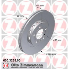 600.3235.00 ZIMMERMANN Тормозной диск