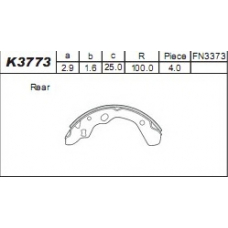 K3773 ASIMCO Комплект тормозных колодок