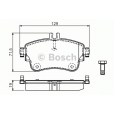 0 986 TB3 194 BOSCH Комплект тормозных колодок, дисковый тормоз