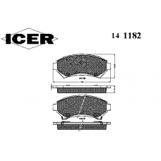 141182 ICER Комплект тормозных колодок, дисковый тормоз