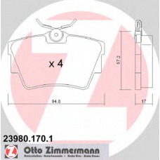 23980.170.1 ZIMMERMANN Комплект тормозных колодок, дисковый тормоз
