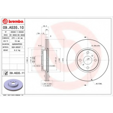 09.A535.11 BREMBO Тормозной диск