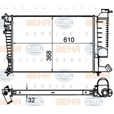 8MK 376 735-291 HELLA Радиатор, охлаждение двигателя