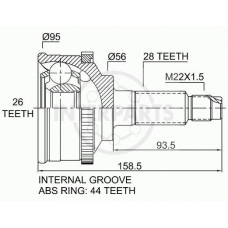 OJ-0496 InterParts Шарнирный комплект, приводной вал