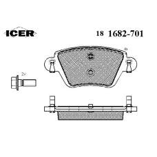 181682-701 ICER Комплект тормозных колодок, дисковый тормоз