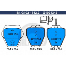 B1.G102-1342.2 GALFER Комплект тормозных колодок, дисковый тормоз
