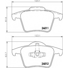 8DB 355 010-801 HELLA Комплект тормозных колодок, дисковый тормоз