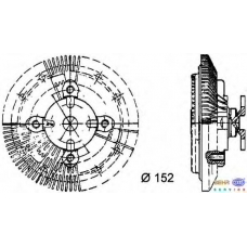 8MV 376 732-121 HELLA Сцепление, вентилятор радиатора