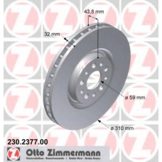 230.2377.00 ZIMMERMANN Тормозной диск