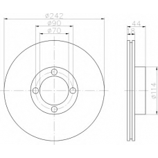 8DD 355 102-101 HELLA Тормозной диск