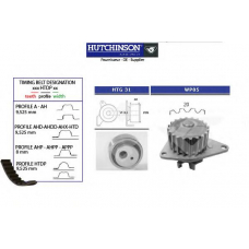 KH 02WP05 HUTCHINSON Водяной насос + комплект зубчатого ремня