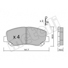 22-0969-0 METELLI Комплект тормозных колодок, дисковый тормоз