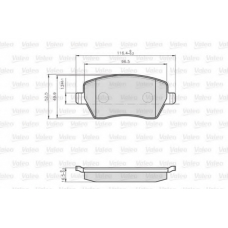 872973 VALEO Комплект тормозных колодок, дисковый тормоз