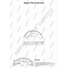 H350A09 NPS Комплект тормозных колодок