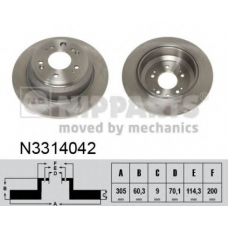 N3314042 NIPPARTS Тормозной диск