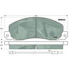 GDB344 TRW Комплект тормозных колодок, дисковый тормоз