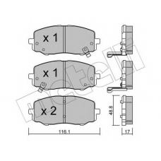22-0912-0 METELLI Комплект тормозных колодок, дисковый тормоз