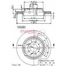 24976 METZGER Тормозной диск