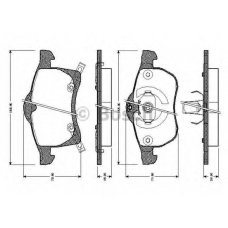 0 986 TB2 335 BOSCH Комплект тормозных колодок, дисковый тормоз