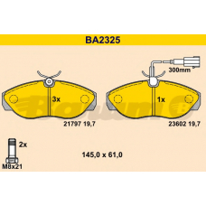 BA2325 BARUM Комплект тормозных колодок, дисковый тормоз