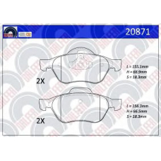 20871 GALFER Комплект тормозных колодок, дисковый тормоз