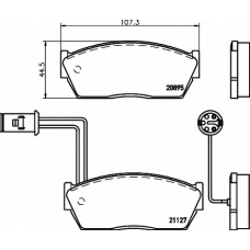 8DB 355 006-311 HELLA Комплект тормозных колодок, дисковый тормоз