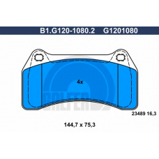 B1.G120-1080.2 GALFER Комплект тормозных колодок, дисковый тормоз