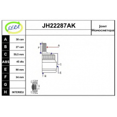JH22287AK SERA Шарнирный комплект, приводной вал