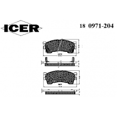 180971-204 ICER Комплект тормозных колодок, дисковый тормоз
