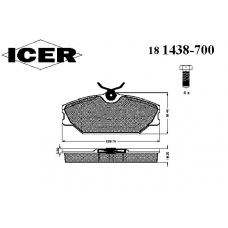 181438-700 ICER Комплект тормозных колодок, дисковый тормоз