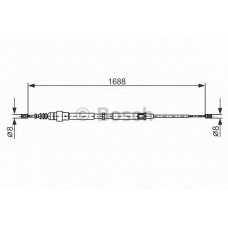 1 987 477 696 BOSCH Трос, стояночная тормозная система