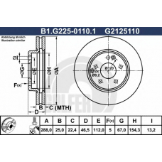 B1.G225-0110.1 GALFER Тормозной диск