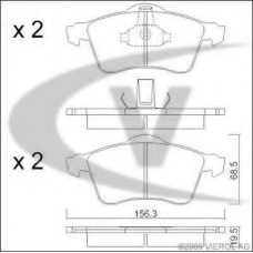 V10-8116 VEMO/VAICO Комплект тормозных колодок, дисковый тормоз