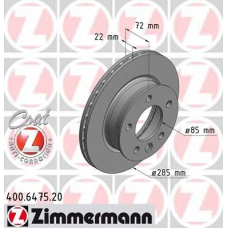 400.6475.20 ZIMMERMANN Тормозной диск