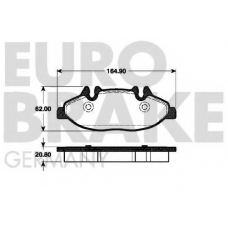 5502223351 EUROBRAKE Комплект тормозных колодок, дисковый тормоз