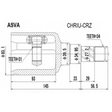 CHRIU-CRZ ASVA Шарнирный комплект, приводной вал