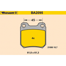 BA2095 BARUM Комплект тормозных колодок, дисковый тормоз