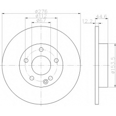 8DD 355 111-041 HELLA Тормозной диск