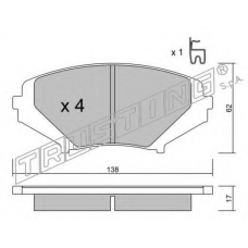 748.0 TRUSTING Комплект тормозных колодок, дисковый тормоз