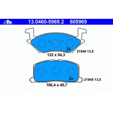 13.0460-5969.2 ATE Комплект тормозных колодок, дисковый тормоз