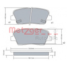 1170687 METZGER Комплект тормозных колодок, дисковый тормоз