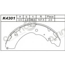 K4301 ASIMCO Комплект тормозных колодок